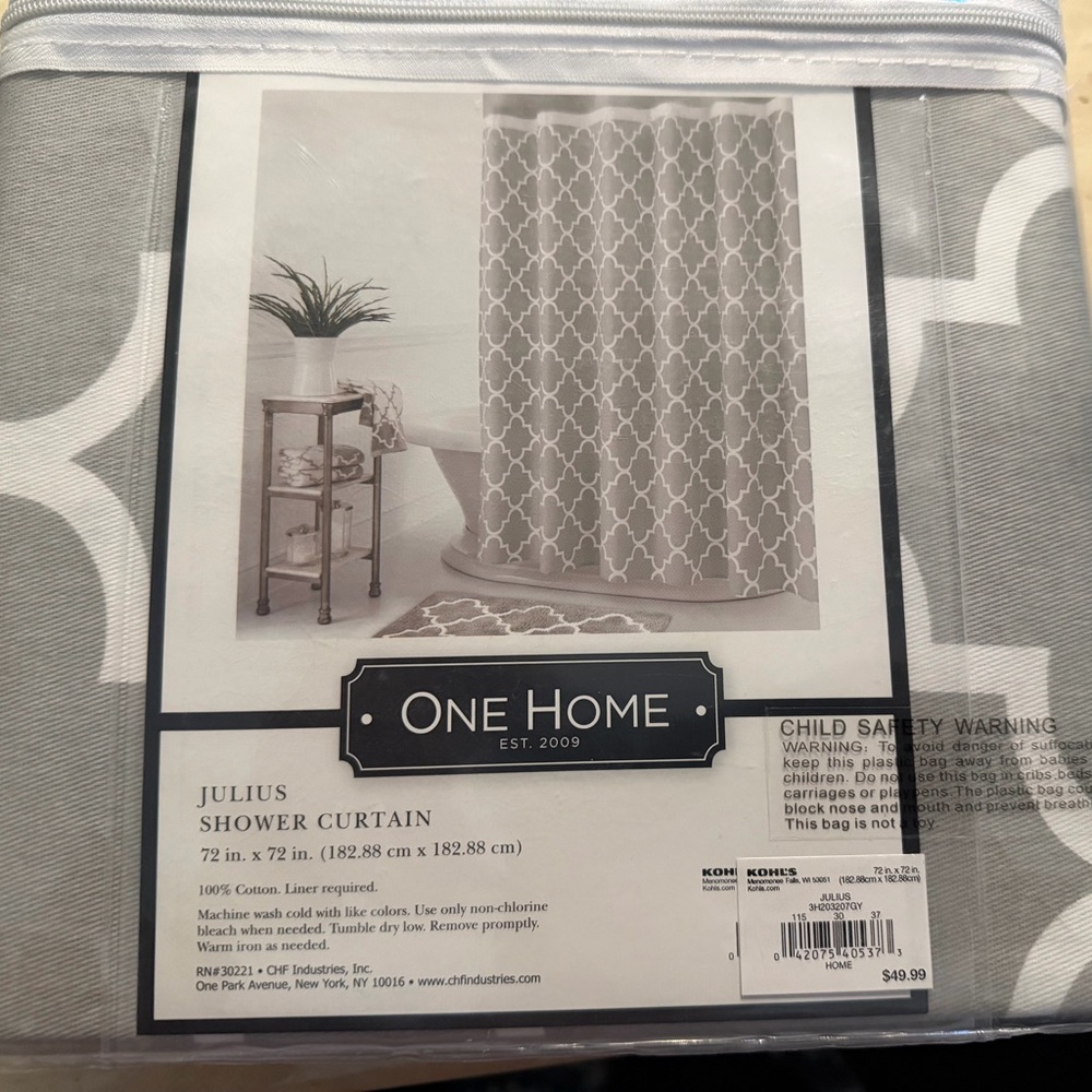 Julius Gray Shower Curtain
